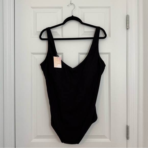 Andie Swim Ibiza One Piece Black Swimsuit Women’s XXL NEW Ribbed - Picture 1 of 6